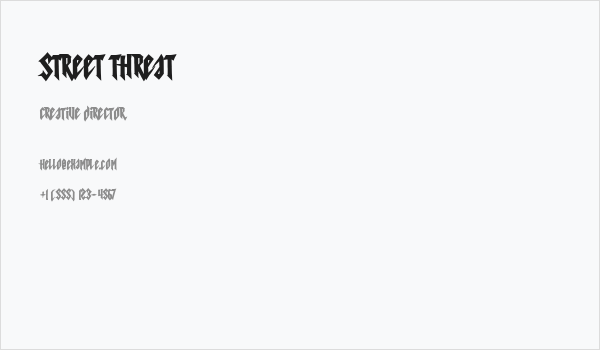 Street Threat Business Card