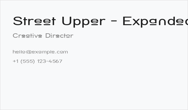 Street Upper - Expanded Business Card