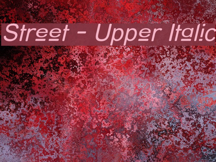 Street - Upper Italic Font examples