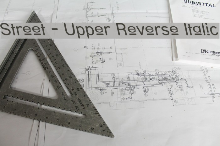 Street - Upper Reverse Italic Font examples