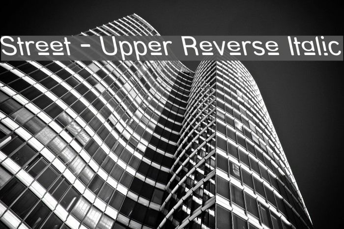 Street - Upper Reverse Italic Font examples
