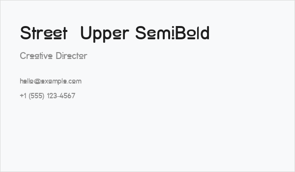 Street  Upper SemiBold Business Card