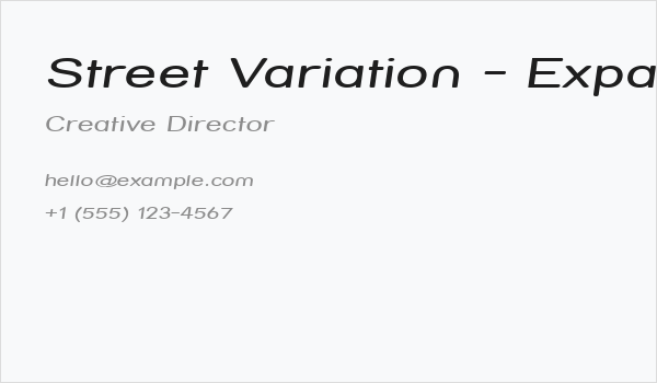 Street Variation - Expanded Italic Business Card