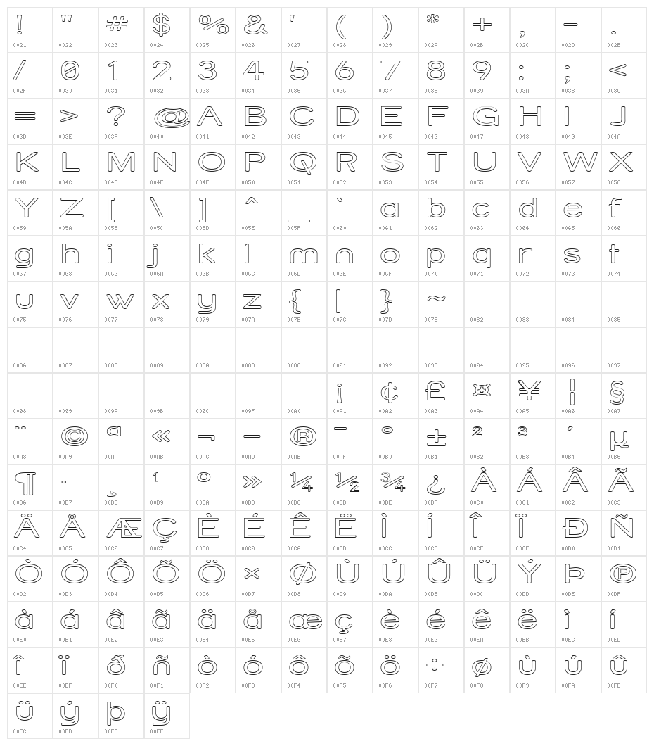 Street Variation - Outline Exp Character Map