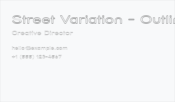 Street Variation - Outline Exp Business Card