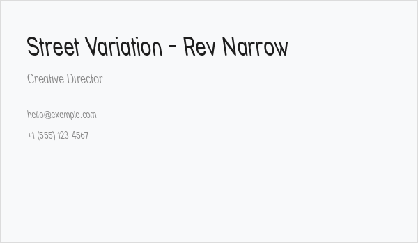 Street Variation - Rev Narrow Business Card
