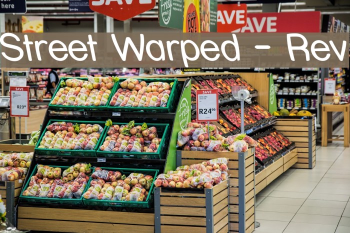 Street Warped - Rev Schriftart examples