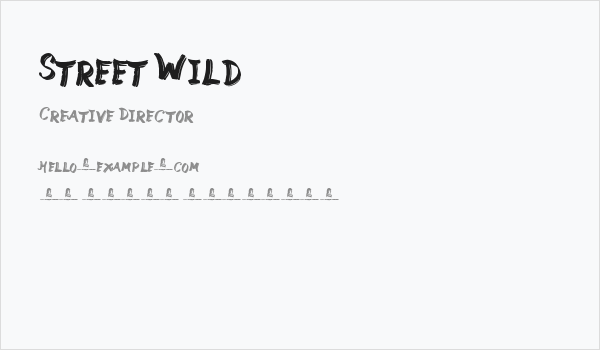 Street Wild Business Card