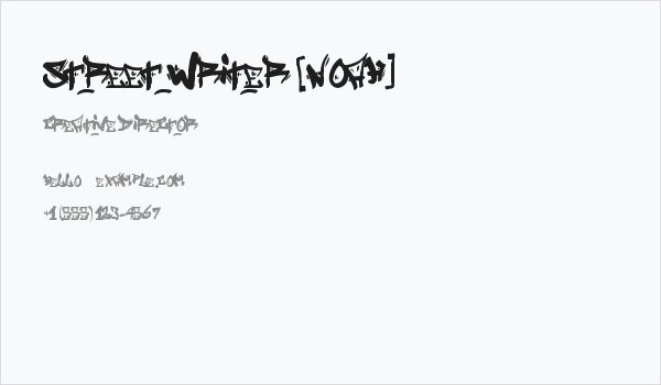 Street Writer [noah] Business Card