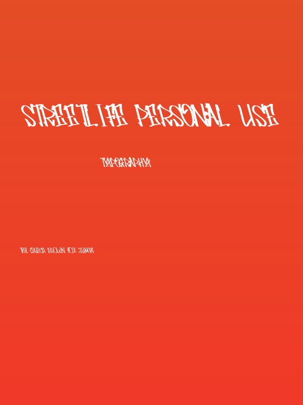 Streetlife Personal use Poster