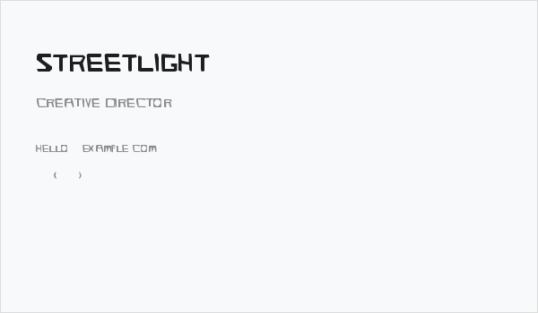 Streetlight Business Card