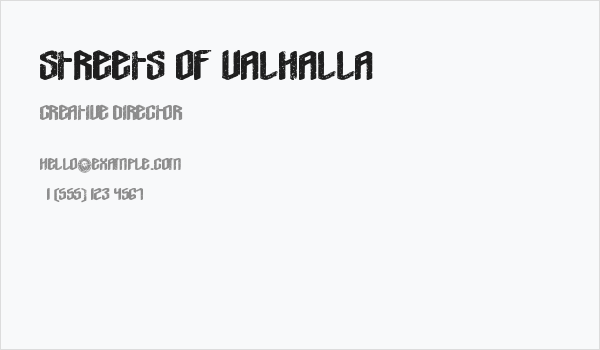 Streets Of Valhalla Business Card
