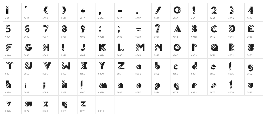 Streetside Regular Character Map