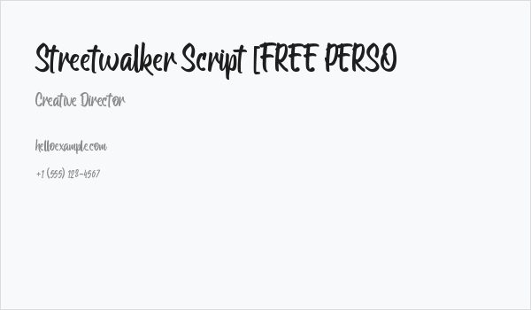 Streetwalker Script [FREE PERSO Business Card
