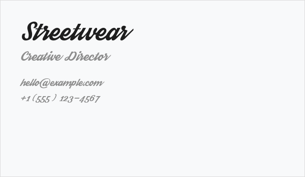 Streetwear Business Card