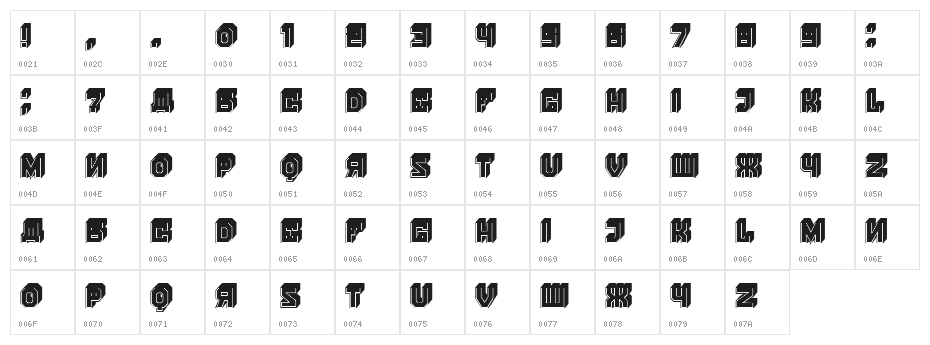 Strengthen Filled Regular Character Map