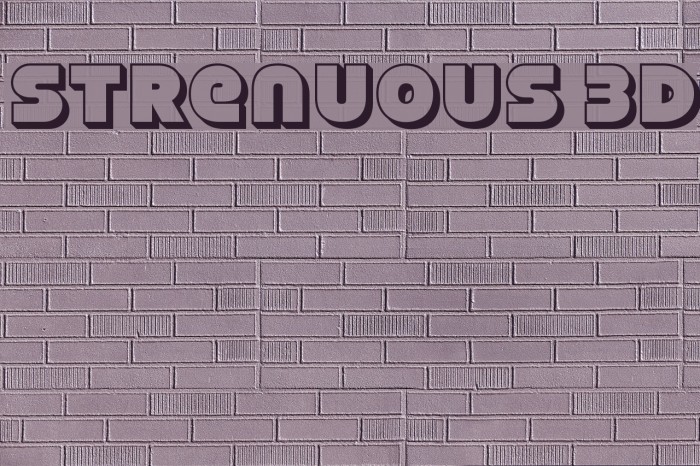Strenuous 3D Font examples