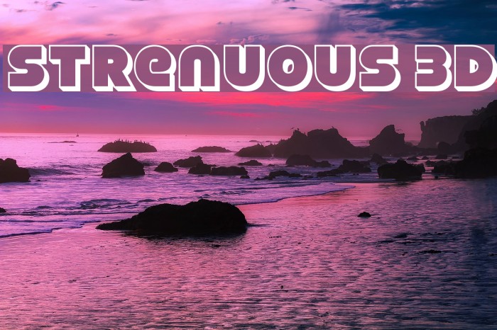 Strenuous 3D Font examples