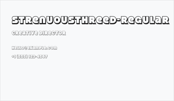 StrenuousThreeD-Regular Business Card
