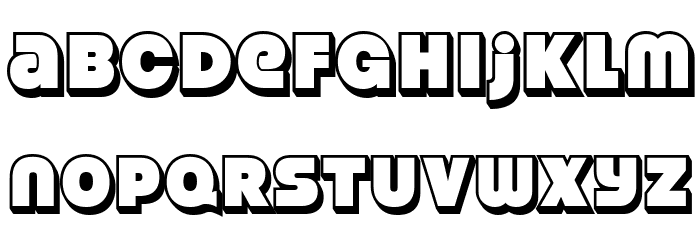 StrenuousThreeD-Regular Font LOWERCASE