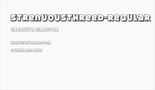 StrenuousThreeD-Regular Business Card