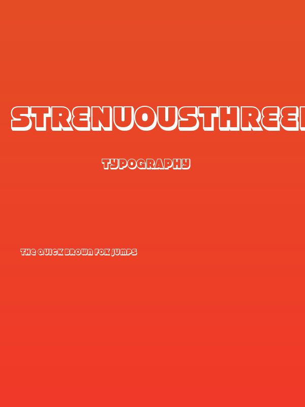 StrenuousThreeD-Regular Poster