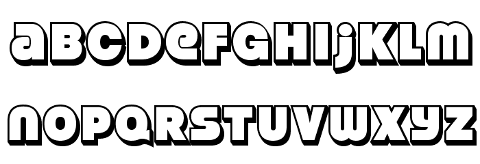 StrenuousThreeD-Regular Font LOWERCASE