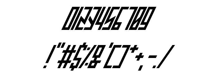 Stretched Electrons Italic Font OTHER CHARS