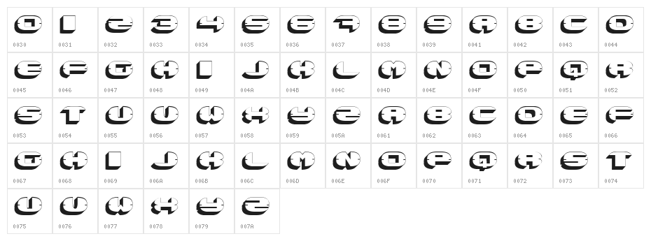 Stretched Regular Character Map