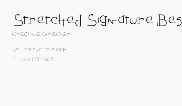Stretched Signature Best Italic Business Card