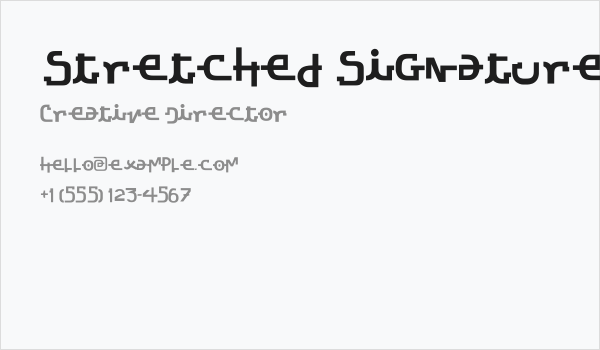 Stretched Signature Ext Bold Italic Business Card
