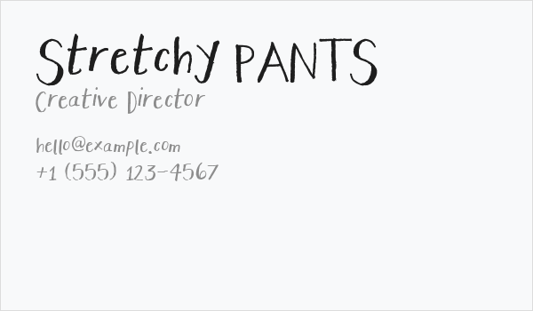 Stretchy PANTS Business Card