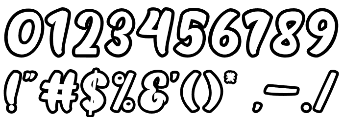 Strezy Break Outline Font OTHER CHARS