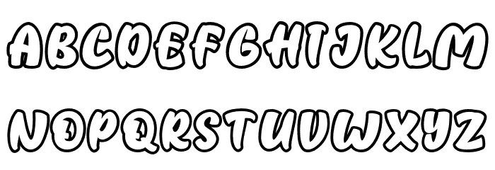 Strezy Break Outline Font UPPERCASE