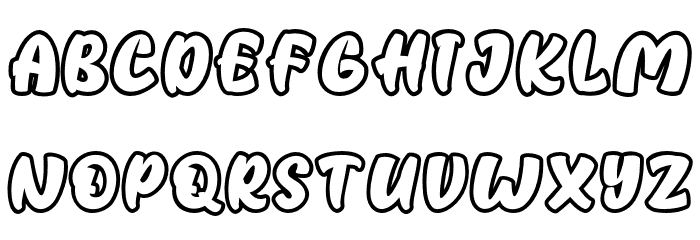 Strezy Break Outline Font LOWERCASE