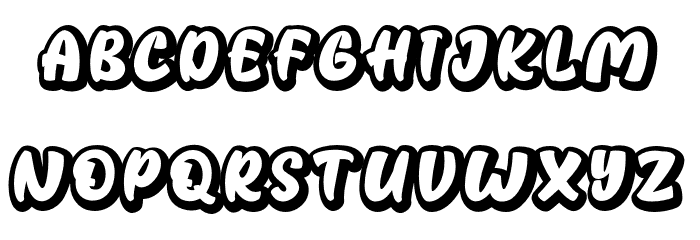 Strezy Break Shadow Font LOWERCASE