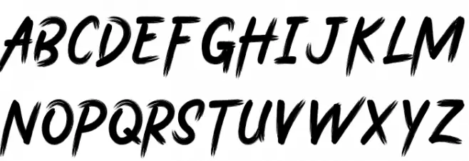 Stricken Brush Font UPPERCASE