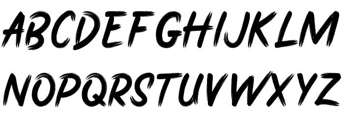 Stricken Brush Font LOWERCASE