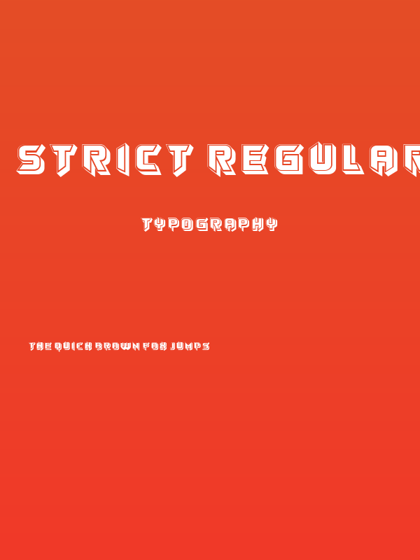 Strict Regular Poster