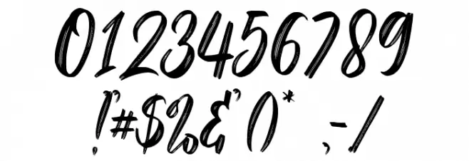 Stright Brush Font OTHER CHARS