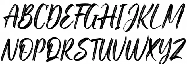 Stright Brush フォント 大文字