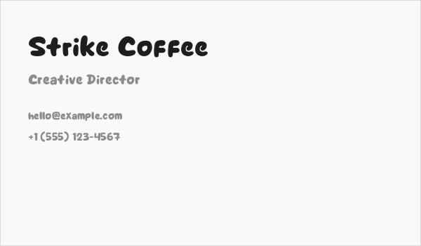 Strike Coffee Business Card