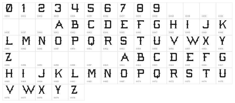 Strike 'Em Out Regular Character Map