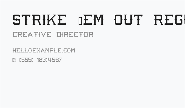 Strike 'Em Out Regular Business Card
