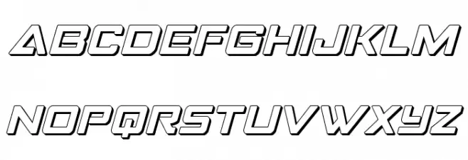 Strike Fighter 3D Italic Schriftart Groß