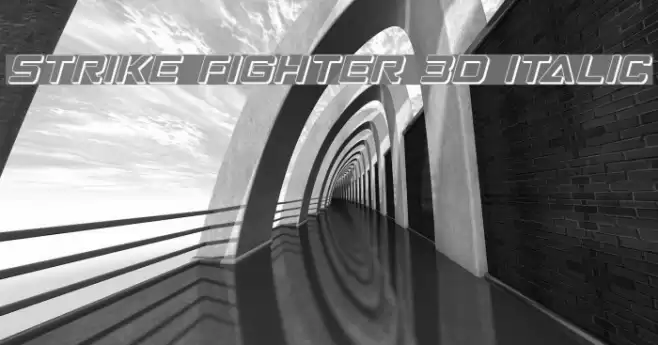 Strike Fighter 3D Italic Font examples