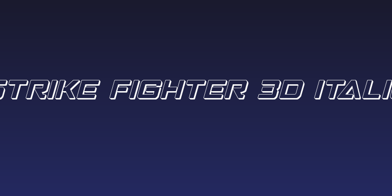 Strike Fighter 3D Italic Social Header