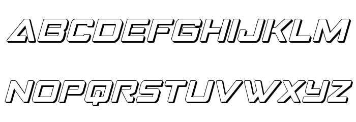 Strike Fighter 3D Italic Font LOWERCASE