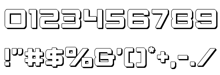 Strike Fighter 3D Font OTHER CHARS
