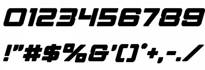 Strike Fighter Bold Italic Font OTHER CHARS
